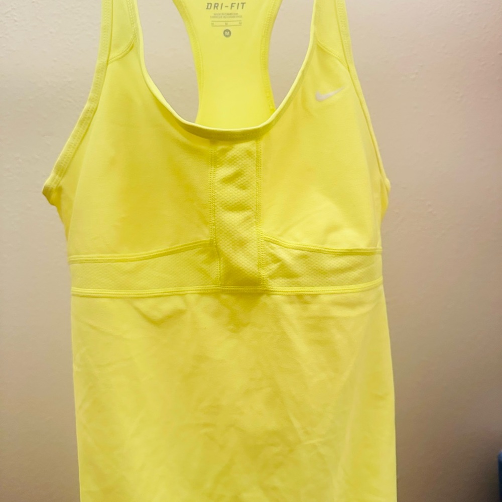 Brand New - Nike Long Padded Sports Bra - Neon Yellow Size M